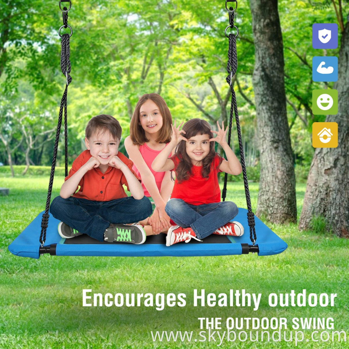 Rectangle Children Swing Outdoor Hanging Swing